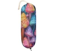 Porta sacchetti di plastica con funghi arcobaleno, dispenser leggero per sacchetti della spesa, riutilizzabile, montaggio a parete, organizer per sacchetti di plastica, confezione da 1 borsa
