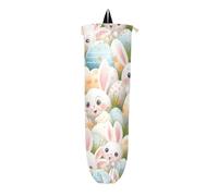 Porta sacchetti di plastica con grazioso coniglietto di Pasqua, organizer da appendere, borsa della spesa, riutilizzabile, lavabile, dispenser per casa e cucina, confezione da 1