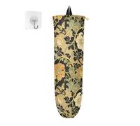 Porta sacchetti di plastica per sacchetti della spazzatura, dispenser per sacchetti della spazzatura per sottolavello, familiari, amici, nonna, mamma (Retro Brown Leaves Art)