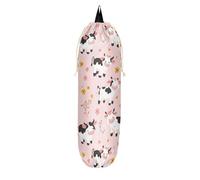 Porta sacchetti di plastica per sacchetti della spesa, dispenser per cucina, famiglia, amici, nonna, mamma (motivo cartone animato con mucca rosa carina)