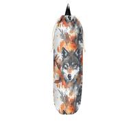 Porta sacchetti di plastica per sacchetti della spesa, dispenser per cucina, famiglia, amici, nonna, mamma (lupo estetico safari foglia d'acero)