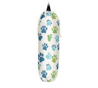 Porta sacchetti di plastica per sacchetti della spesa, dispenser per sacchetti della spesa, per famiglia, amici, nonna, mamma (impronte di zampe, blu, verde)