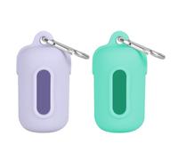 Porta Sacchetti per Cacca di Cane, 2 Pezzi Dispenser in Silicone Sacchetti per Escrementi Animali Domestici, Porta Sacchetti per Rifiuti per Cani con Gancio in Metallo, Universale