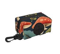 Porta sacchetti per cani con stampa di funghi magici per guinzaglio, dispenser per sacchetti per rifiuti in tessuto morbido per cuccioli