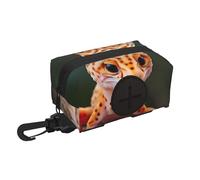 Porta sacchetti per cani con stampa leopardata e geco per guinzaglio, dispenser di sacchetti per rifiuti in tessuto morbido per cuccioli