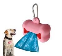 Porta sacchetti per cani | Dispenser per sacchetti di cacca per cani | Dispenser per sacchetti per rifiuti di animali domestici | Supporto in silicone a forma di osso con moschettone per un facile