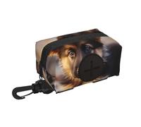 Porta sacchetti per cani per guinzaglio, dispenser leggero per sacchetti per rifiuti di animali domestici, pastore tedesco, cucciolo, vasino, piccolo sacchetto con cerniera e moschettone