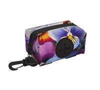 Porta sacchetti per cani per guinzaglio, dispenser leggero per sacchetti per rifiuti di animali domestici Pansy Perfection Puppy Potty Carrier Small Doggy Zipper Pouch con moschettone