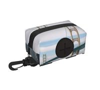 Porta sacchetti per cani per guinzaglio, dispenser leggero per sacchetti per rifiuti di animali domestici, ponte sospeso Mackinac, trasportino per vasini per piccoli cani, con cerniera e clip a