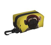 Porta sacchetti per cani per guinzaglio, dispenser leggero per sacchetti per rifiuti di animali domestici, scimmie curiose, cuccioli, vasino per piccoli cani, con cerniera e clip a moschettone