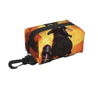 Porta sacchetti per cani per guinzaglio, dispenser leggero per sacchetti per rifiuti di animali domestici, pompiere, fiamme, cuccioli, vasino, piccolo sacchetto con cerniera e moschettone