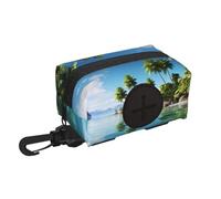 Porta sacchetti per cani per guinzaglio, dispenser leggero per sacchetti per rifiuti di animali domestici, bella isola nel mare, trasportino per cuccioli di piccola taglia con cerniera e moschettone