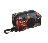 Porta sacchetti per cani per guinzaglio, dispenser leggero per sacchetti per rifiuti di animali domestici City of London Puppy Potty Carrier Small Doggy Zipper Pouch con moschettone