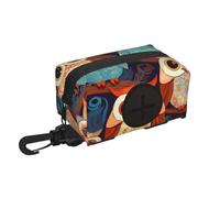 Porta sacchetti per cani per guinzaglio, dispenser leggero per sacchetti per rifiuti di animali domestici, gufo, cucciolo, vasino, piccolo sacchetto con cerniera e moschettone