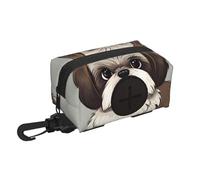 Porta sacchetti per cani per guinzaglio, dispenser leggero per sacchetti per rifiuti di animali domestici Shih Tzu Dog Puppy Potty Carrier Small Doggy Zipper Pouch con moschettone