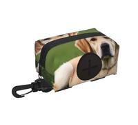 Porta sacchetti per cani per guinzaglio, dispenser leggero per sacchetti per rifiuti di animali domestici, grazioso cucciolo di labrador, trasportino per piccoli cani con cerniera e clip a moschettone