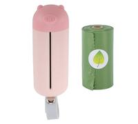 Porta Sacchetti per Rifiuti Domestici, Distributore di Sacchetti per Cacca di Cane, Resistente e Riutilizzabile, a Prova di Perdite, Previene l'odore per Esterni (Rosa)