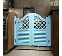 Porta Saloon in Legno Massello, W70-150cm, Bar Porte a Battente, Porta a Oscillanti per Interni in Massello, Porte a Mezza Vita per Decorazioni per la Casa Corridoio(Lightblue,102 * 90cm)