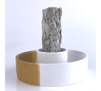 Porta salvia - Bruciatore di salvia in ceramica, ciotola per sbavature, supporto per Palo Santo e bruciatore di salvia bianca, kit di pulizia spirituale (salvia non inclusa)