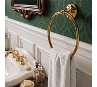Porta salviette Anello in acciaio lucido BRITISH Dimensioni 19,5x6xh21,5 cm Stile Inglese Classico primo Novecento finitura oro oro
