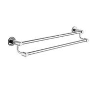 Porta salviette Bathroom Double Towel Holder Bar Hanger Round Base Rail Sus Brushed Finish(70cm)