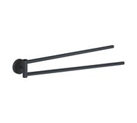 Gedy Eros Portasciugamani Doppio, Acciaio Inossidabile, Nero Opaco, 6 x 35 x 4,5