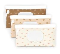 Porta salviette per bambini, dispenser per salviette, confezione da 3 contenitori portatili e ricaricabili, custodia riutilizzabile da viaggio, impermeabile e antipolvere, porta salviette per