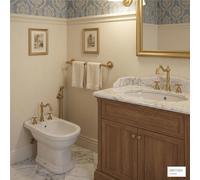 Porta Salviette piccolo da bidet cm 30 Dimensioni 31x8,5xh8 cm BRITISH Stile Inglese Classico primo Novecento Acciaio ORO oro