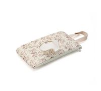 Porta salviette trapuntato per bambini, motivo floreale, ricaricabile, organizer compatto da viaggio con cordino per l'uso quotidiano, B, No