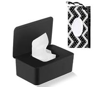 Porta Salviette Umidificate Neonato, Scatola Dispenser per salviettine Umidificate con Coperchio, Contenitore Salviette Umidificate, per Salviettine Scatola per Fazzoletti per Casa, Ufficio (Nero)