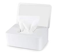 Porta Salviette Umidificate, Salviettine Umidificate con Coperchio, Porta Scatola Dispenser, Contenitore Salviette Umidificate, Tovagliolo Scatola per Home Office, Bianca
