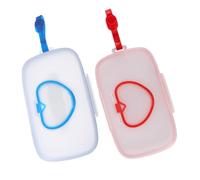 Porta Salviette Umidificate Tracolla Portatile 2 Pezzi a Cuore | Contenitore Ricaricabile in Plastica, Chiusura Ermetica, per Passeggini e Cambio Pannolino