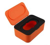 Porta salviettine per bambini con coperchio a scatto e bordo sigillato per evitare che le salviettine umidificate si asciughino in ambienti residenziali commerciali o veicoli (nero arancione)