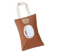Porta salviettine portatile per bambini, 3 sacchetti ricaricabili antipolvere con motivo a orso, per borse per pannolini, porta salviette da viaggio