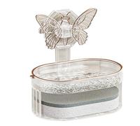 Porta sapone a doppio strato Elegante piatto di sapone di aspirazione sotto vuoto elegante con drenaggio d'acqua e stoccaggio di spugna per il bagno durevole in plastica PP (Bianco)