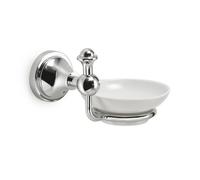 PORTA SAPONE DA PARETE IN ACCIAIO INOX E CERAMICA MODELLO NEVIS - DIM. CM (L...