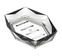 Porta Sapone Grigio Trasparente In Plastica ABS Diamante