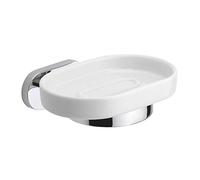 Porta Sapone da Parete a Muro Bagno in Ceramica Bianco Saponetta Louise