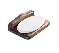 PORTA SAPONE IN LEGNO E CERAMICA ARTE POVERA COUNTRY ACCESSORI BAGNO MURO