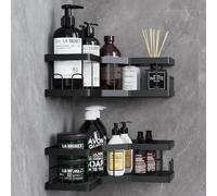 Porta Sapone per Doccia, 2Pack Nero(SM) Mensola Doccia con Adesivo | porta shampoo doccia: acciaio inox 201; flaconi e rasoio sempre a portata.