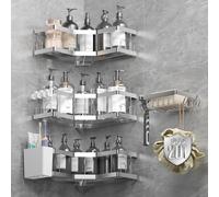 Porta Sapone per Doccia, 5Pack Argento(SML+2) Mensola Doccia con Adesivo | porta shampoo doccia: acciaio inox 201; flaconi e rasoio sempre a portata.