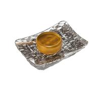 Porta Saponetta Portasapone trasparente da bagno con motivo a ghiacciaio, for uso domestico(S Gray)