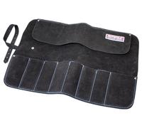 Porta-scalpelli Faithfull in pelle scamosciata - 8 tasche, impermeabile e compatto - Nero