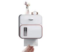 Porta Scatola Per Fazzoletti Da Parete | Dispenser Di Carta Igienica con Fissaggio Adesivo | Distributore Di Fazzoletti Adesivo con Cassetto per Camping-Car Hotel Cucina Bagno