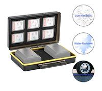 Porta Schede SD Custodia per 6 Schede SD + 2 Pile Batterie - Canon LP-E6 LP-E8 LP-E12 LP-E17 NB-13L Sony NP-FZ100 NP-FW50 NP-BX1 Fujifilm NP-W126 NP-W126S NP-95