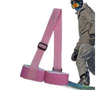 porta sci bambini, da sci e porta bastoni, nastri da sci con cuscinetti protettivi, porta sci portatile per snowboard, cinghie da sci regolabili in nylon, rosa, Refer to description