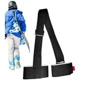 porta sci bambini, da sci e porta bastoni, nastri da sci con cuscinetti protettivi, porta sci portatile per snowboard, cinghie da sci regolabili in nylon, Nero , Refer to description