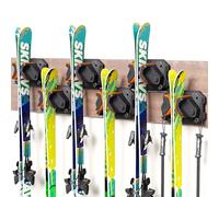 Porta sci e snowboard da parete per garage, compatibile con tutti gli sci e snowboard, supporti da parete per sci, organizer di attrezzatura invernale salvaspazio, senza danni