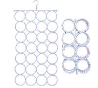 Porta Sciarpe con 28 Fori Porta Sciarpa Gruccia Multipla Gruccia a Anelli Pieghevole Porta Sciarpe Salvaspazio Leggero Senza Rughe per Sciarpe Cravatte Cinture Colore Casuale Schermo (Colore Casuale)