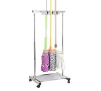 Porta Scopa Mobile,Metti Il portautensili per la Pulizia da Pavimento dei mop bagnati,Carrelli per Attrezzi per stoccaggio Stazione di Pulizia con Ruote,per Garage, scuole, ospedali, fabbriche, Hote